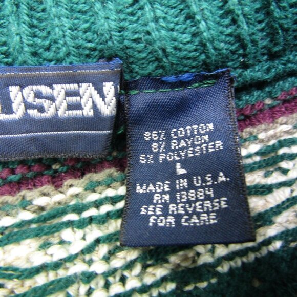 VTG Van Heusen Sweater Mens Large Striped Preppy Retro Office Casual Business - Picture 4 of 5